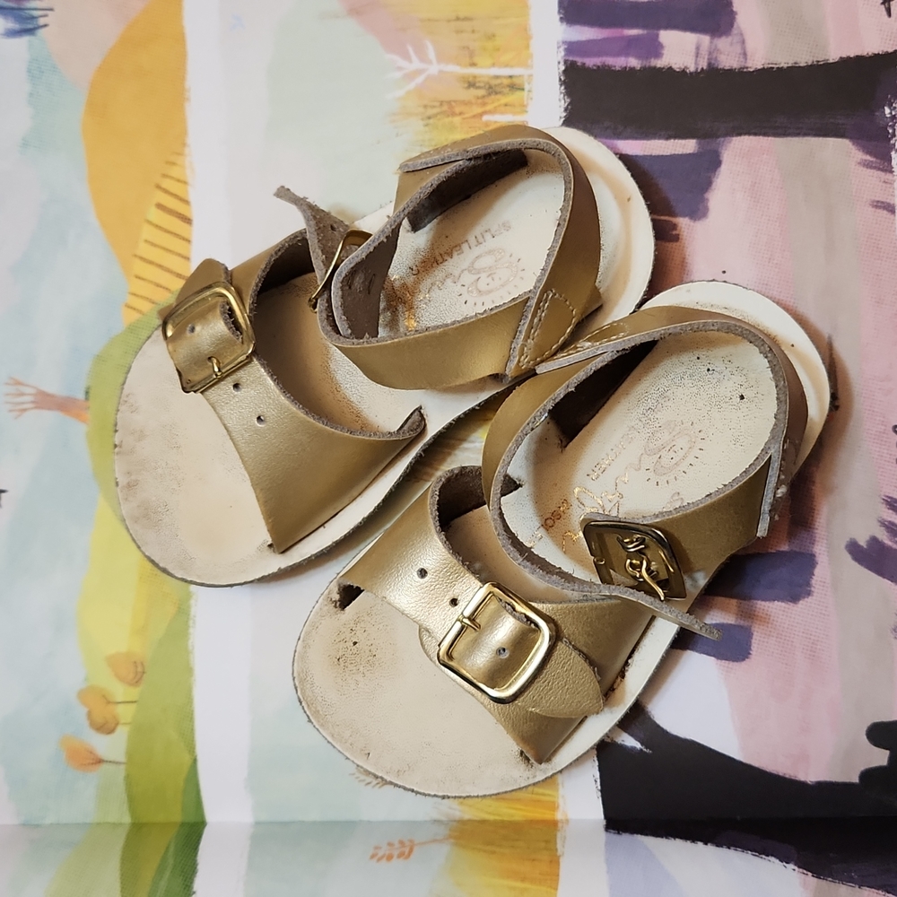 Gold tone toddler sandal